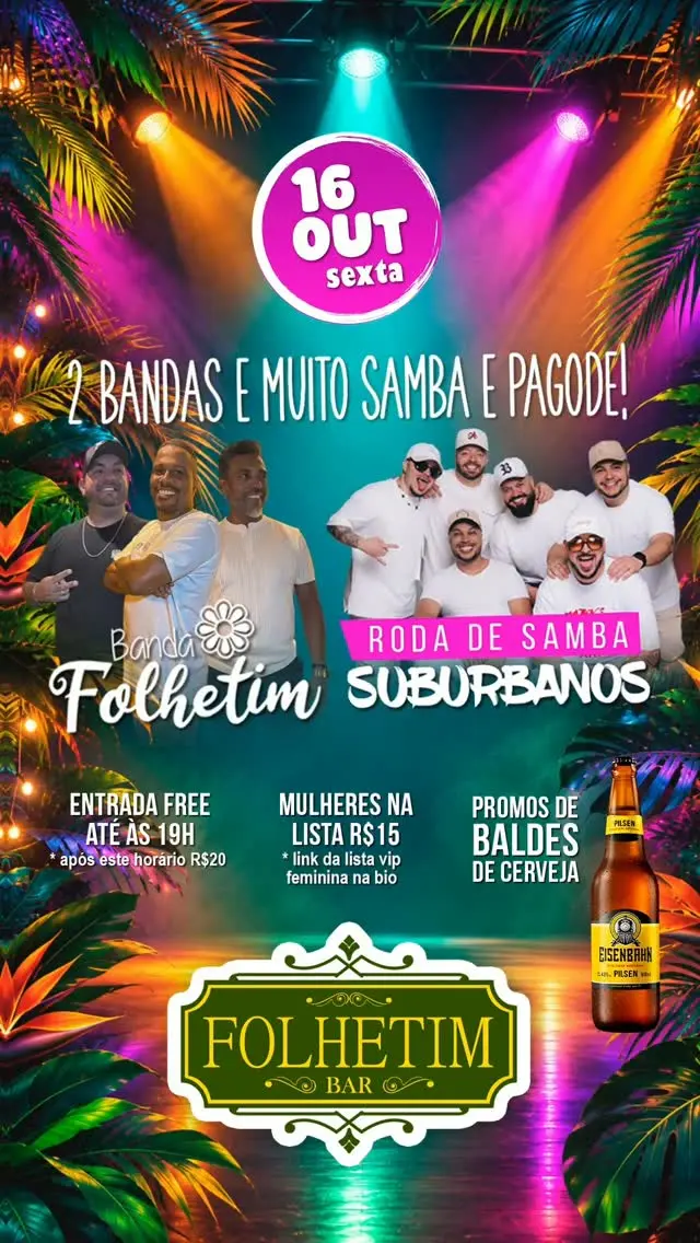 Flyer de Banda Folhetim e Grupo Suburbanos
