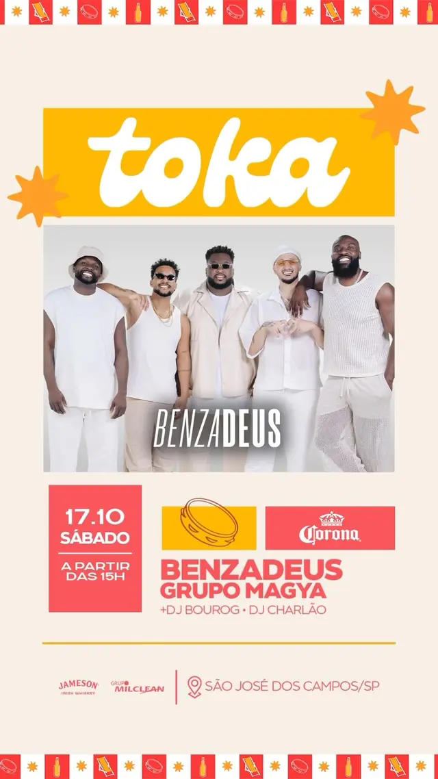 Flyer de Magya, Benza Deus Grupo, DJ Bourog e DJ Charlaodobronkz