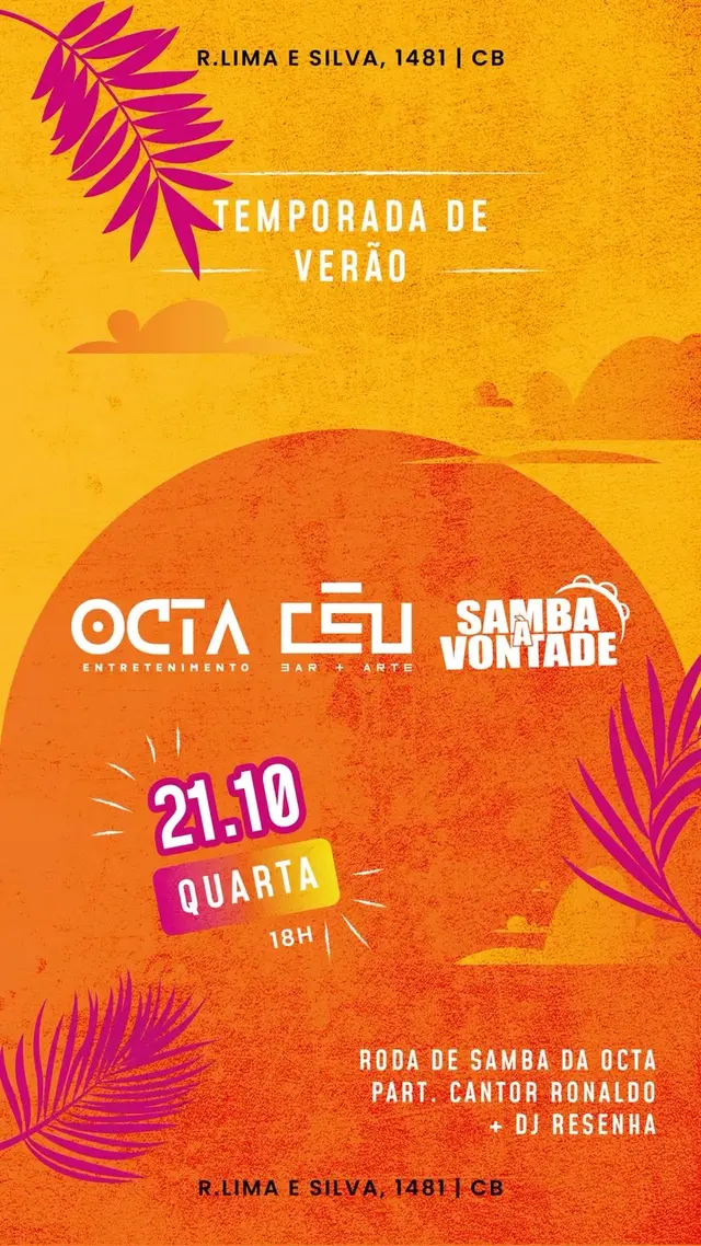 Flyer de Roda Samba À Vontade, Samba à Vontade e mais 4 artistas