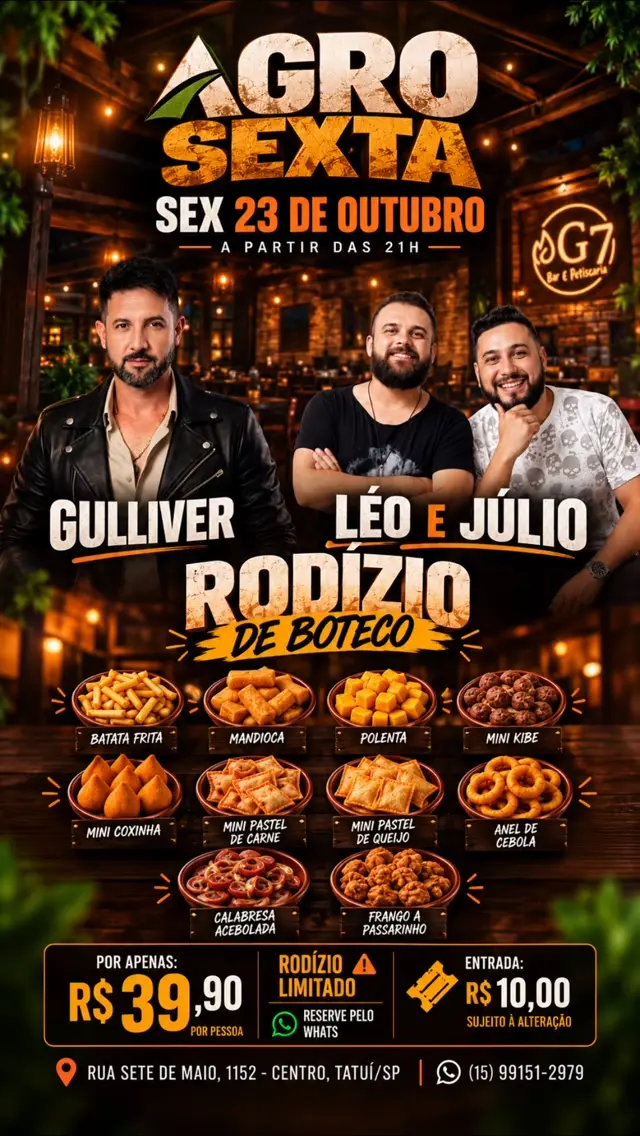 Flyer de Léo e Julio e Gulliver