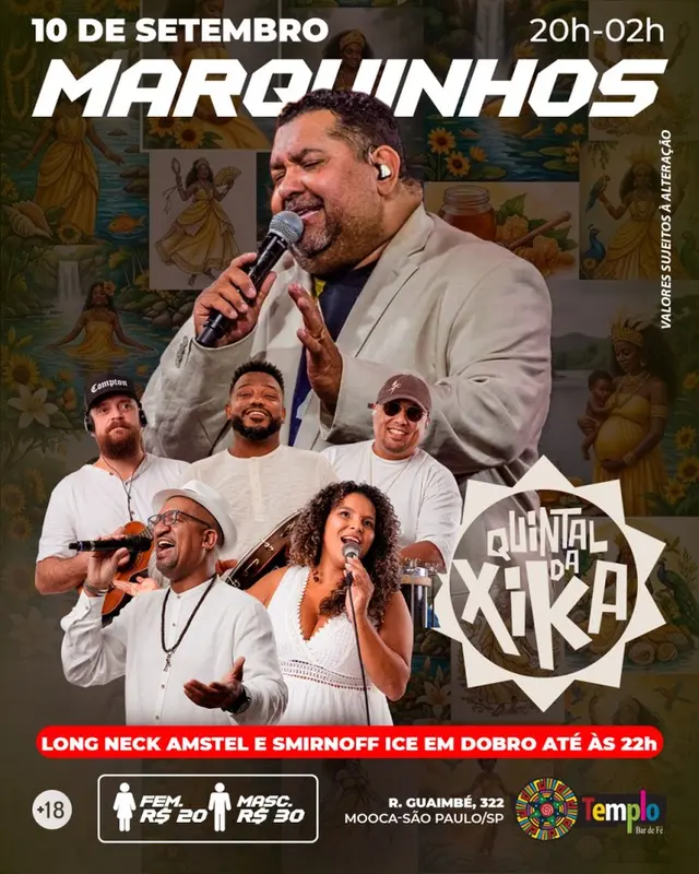 Flyer de Quintal da Xika, Marquinhos e Quintal da Xica