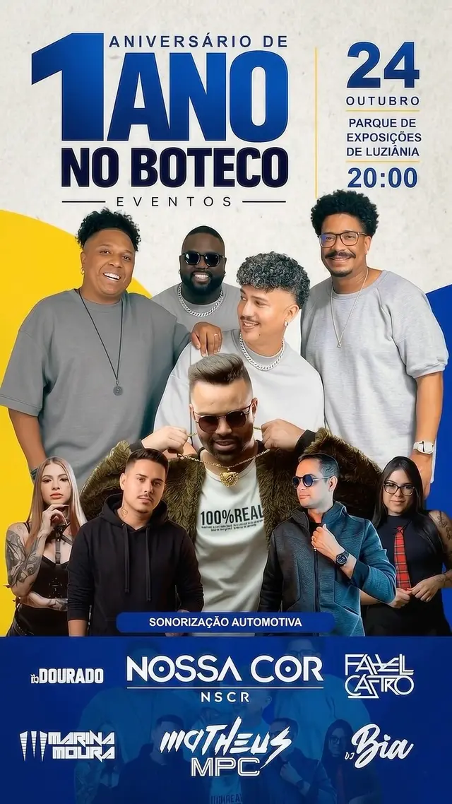 Flyer de Grupo Nossa Cor, Matheus MPC e mais 4 artistas