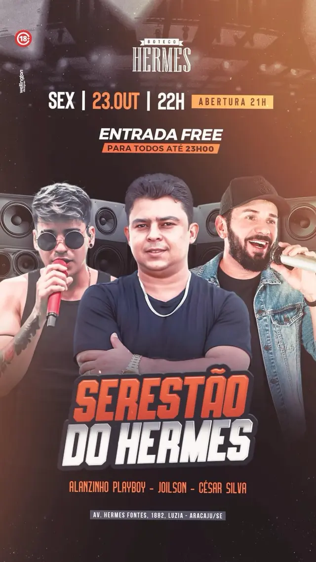 Flyer de Alanzinho Playboy, Joilson e César Silva