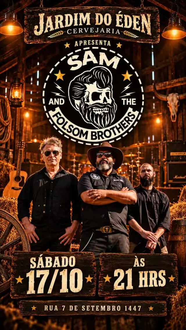 Flyer de Sam & os Folsom Brothers e S.A.M. and the Folsom Brothers