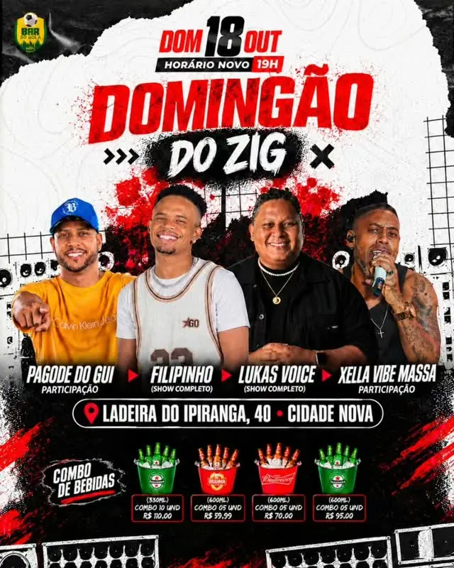 Flyer de O Garoto, Pagode do Gui, Lukas Voice e Xella Vibe Massa