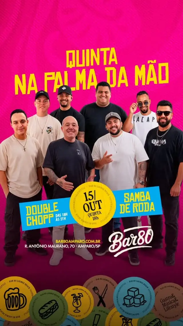 Flyer de D&D Samba, Chupola, Dú Melancia e mais 5 artistas