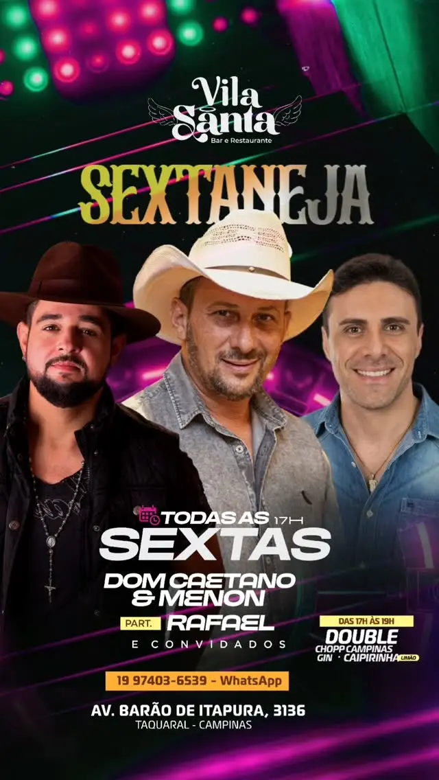 Flyer de Adriano Martins & Rafael, Dom Caetano e Menon