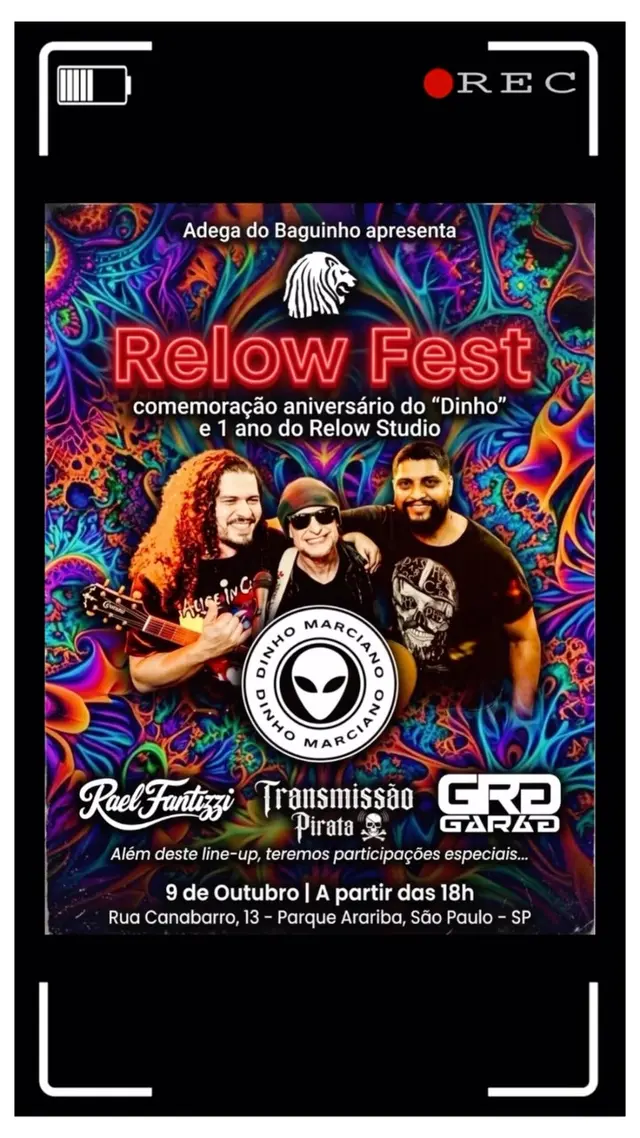 Flyer de Dinho, Rael Fantuzzi e mais 4 artistas