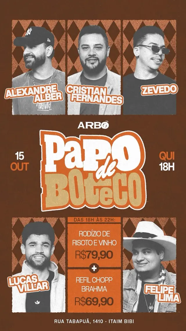 Flyer de Alexandre Alber, Felipe Lima e mais 3 artistas