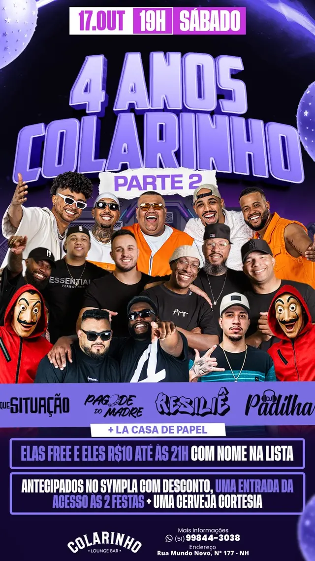 Flyer de Grupo Que Situação, Grupo Resiliê e mais 7 artistas