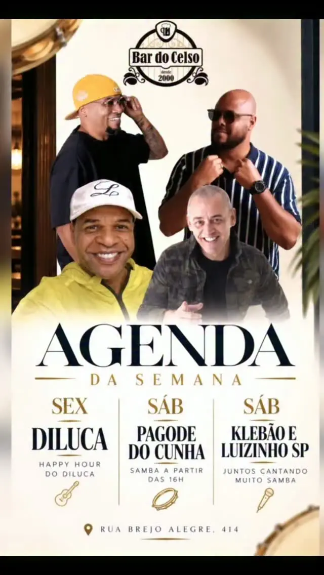 Flyer de Klebão, Cunha, Diluca e Klebão e Luizinho SP