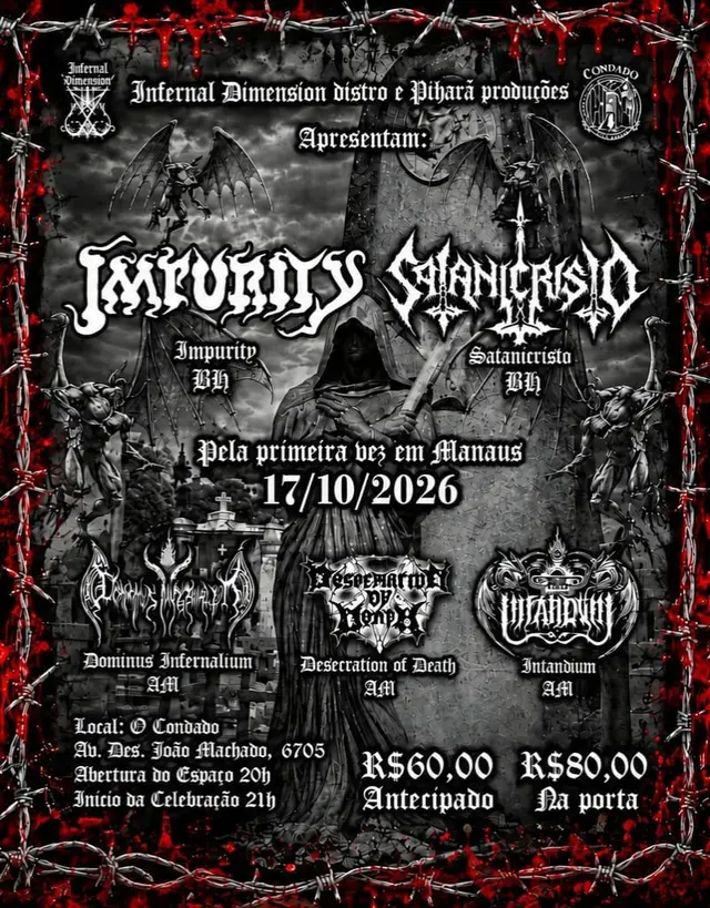 Flyer de IMPURITY e Satanicristo