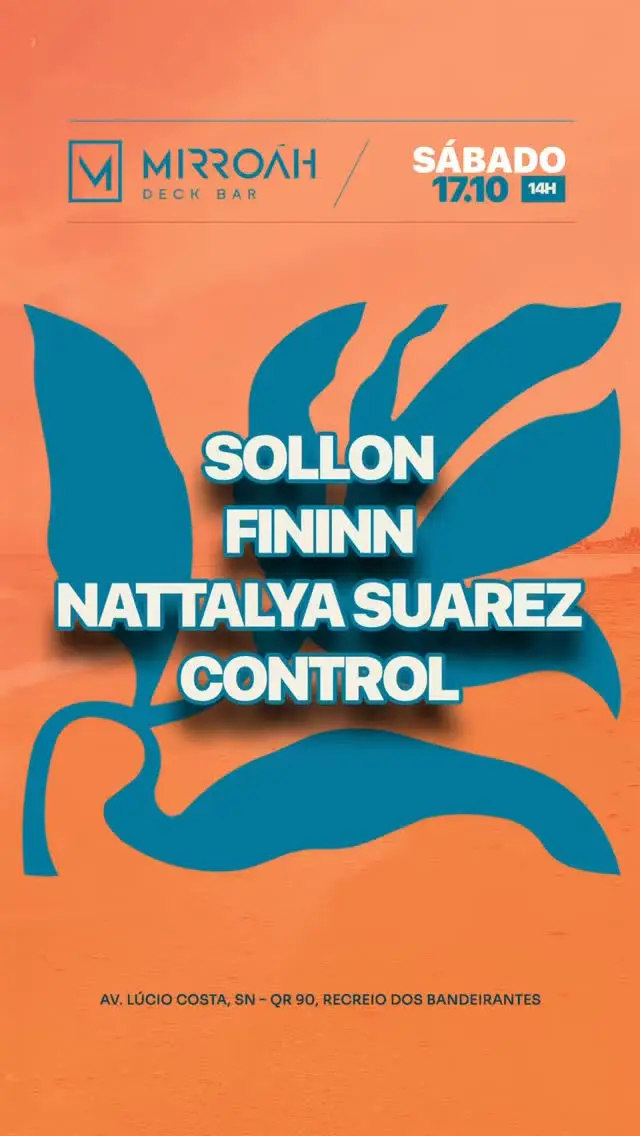 Flyer de Banda Control, SOLLON, NATTALYA SUAREZ e FININN
