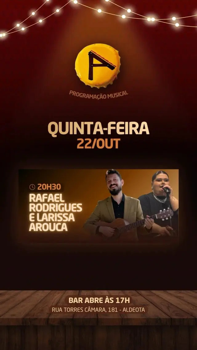Flyer de Rafael Rodrigues e Larissa Arouca