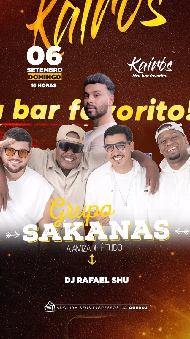 Flyer de Grupo Sakanas, Mosca Ewerton, DJ Shu e mais 1 artista