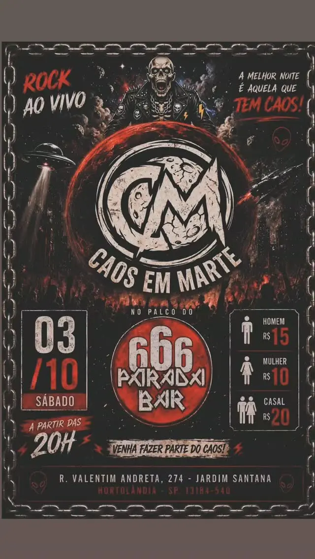 Flyer de CAOS em MARTE