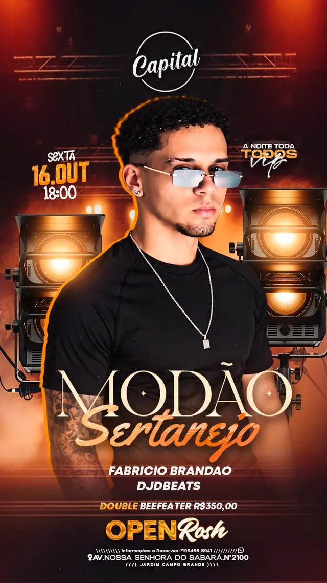 Flyer de Fabrício Brandão e DJ D Beats