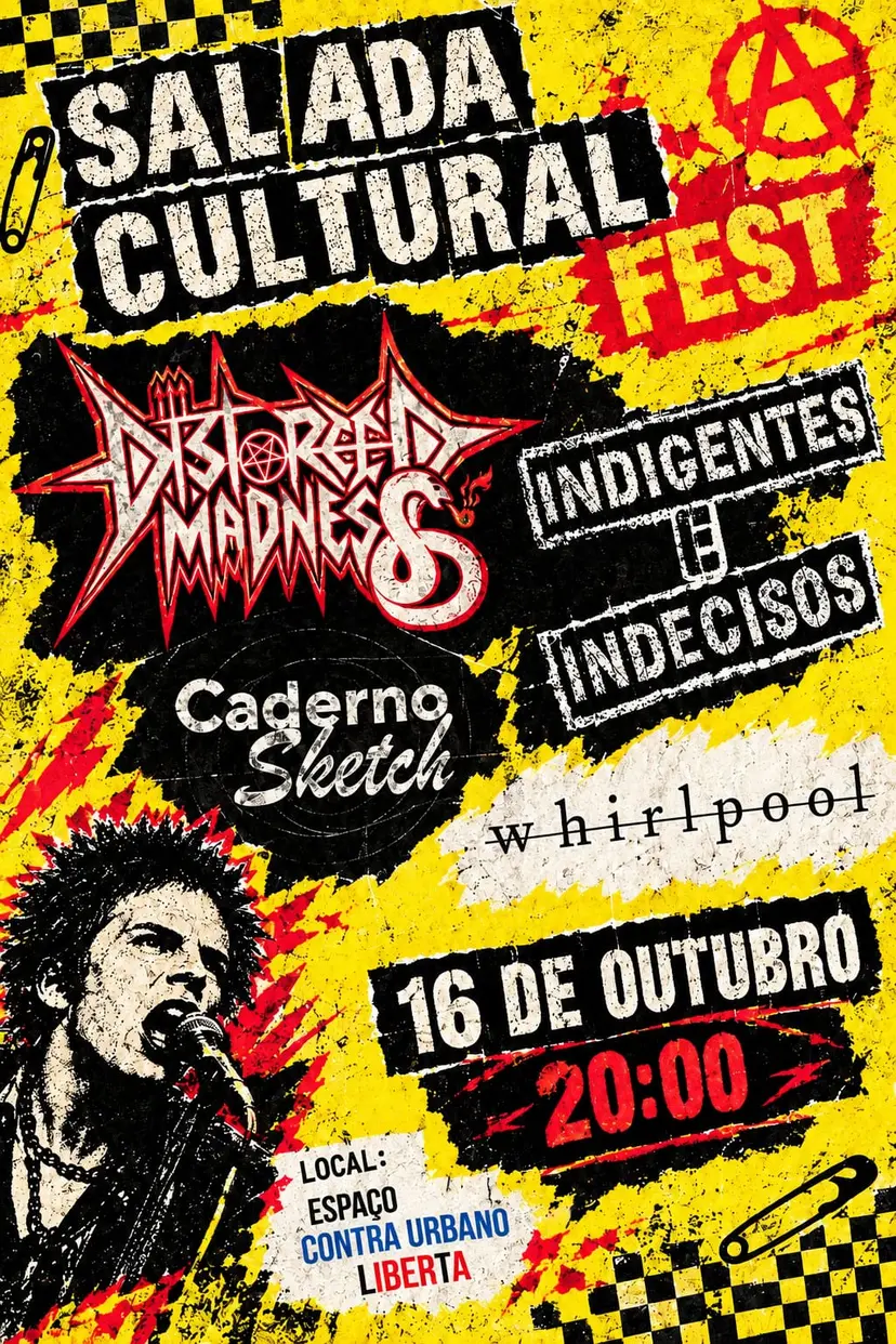 Flyer de Indigentes e Indecisos e mais 3 artistas