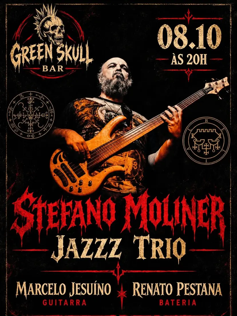 Flyer de Stefano Moliner, Renato Pestana e Marcelo Jesuino