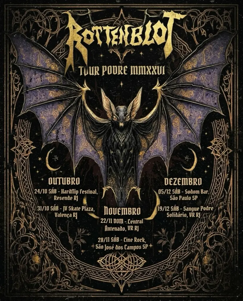 Flyer de Rottenblot e Sangue Podre