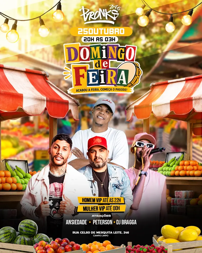 Flyer de Peterson e DJ Bragga