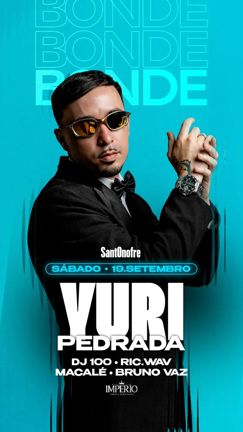 Flyer de DJ 100, Rick.wav, DJ Yuri Pedrada e mais 2 artistas