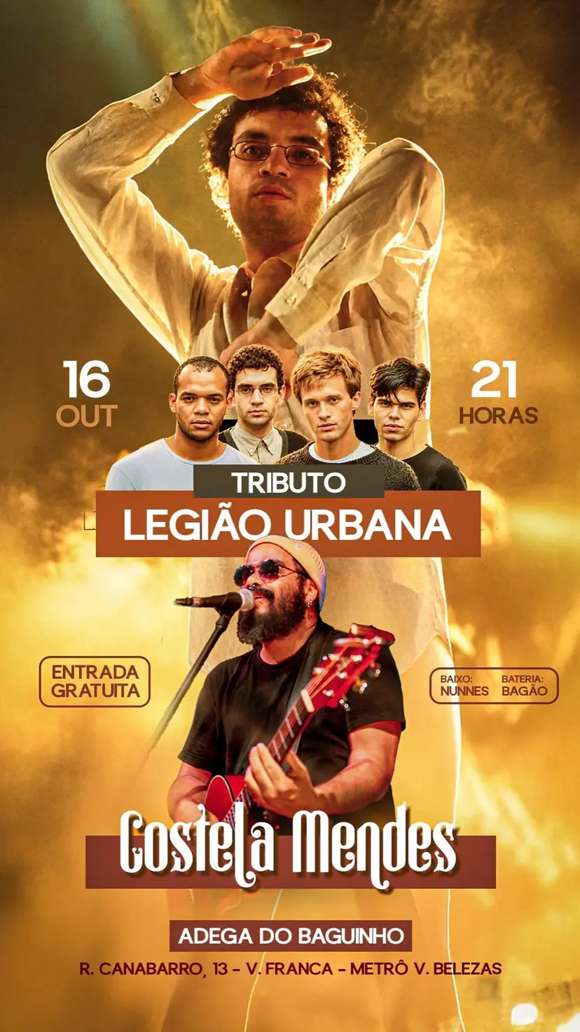 Flyer de Costela Mendes, Nunnes e Ricardo Carvalho (Bagão)