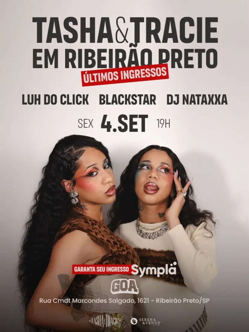 Flyer de Bigode, Black$tar, Tashaetra Cie O e Deejay Nataxxa