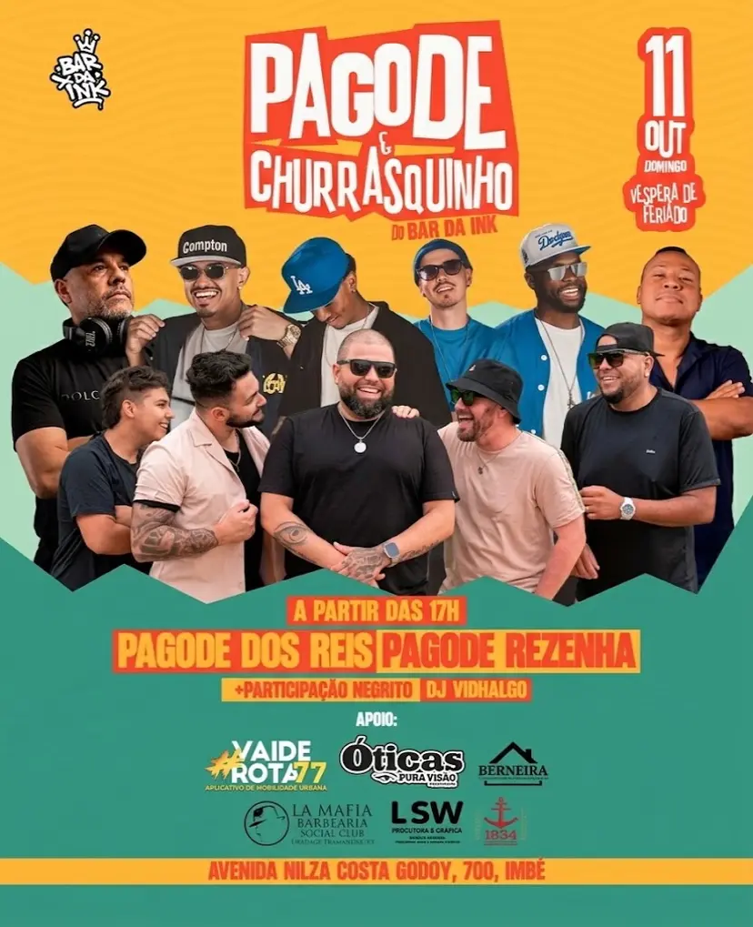 Flyer de Pagode Rezenha e Pagode dos Reis