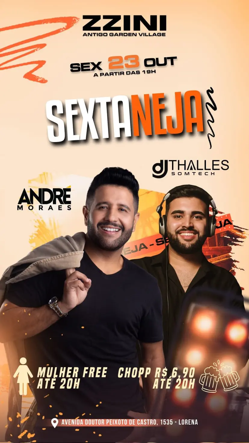Flyer de André Moraes e DJ Thalles