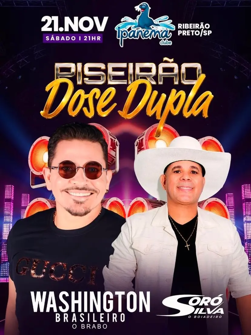 Flyer de Washington Brasileiro e Soró Silva