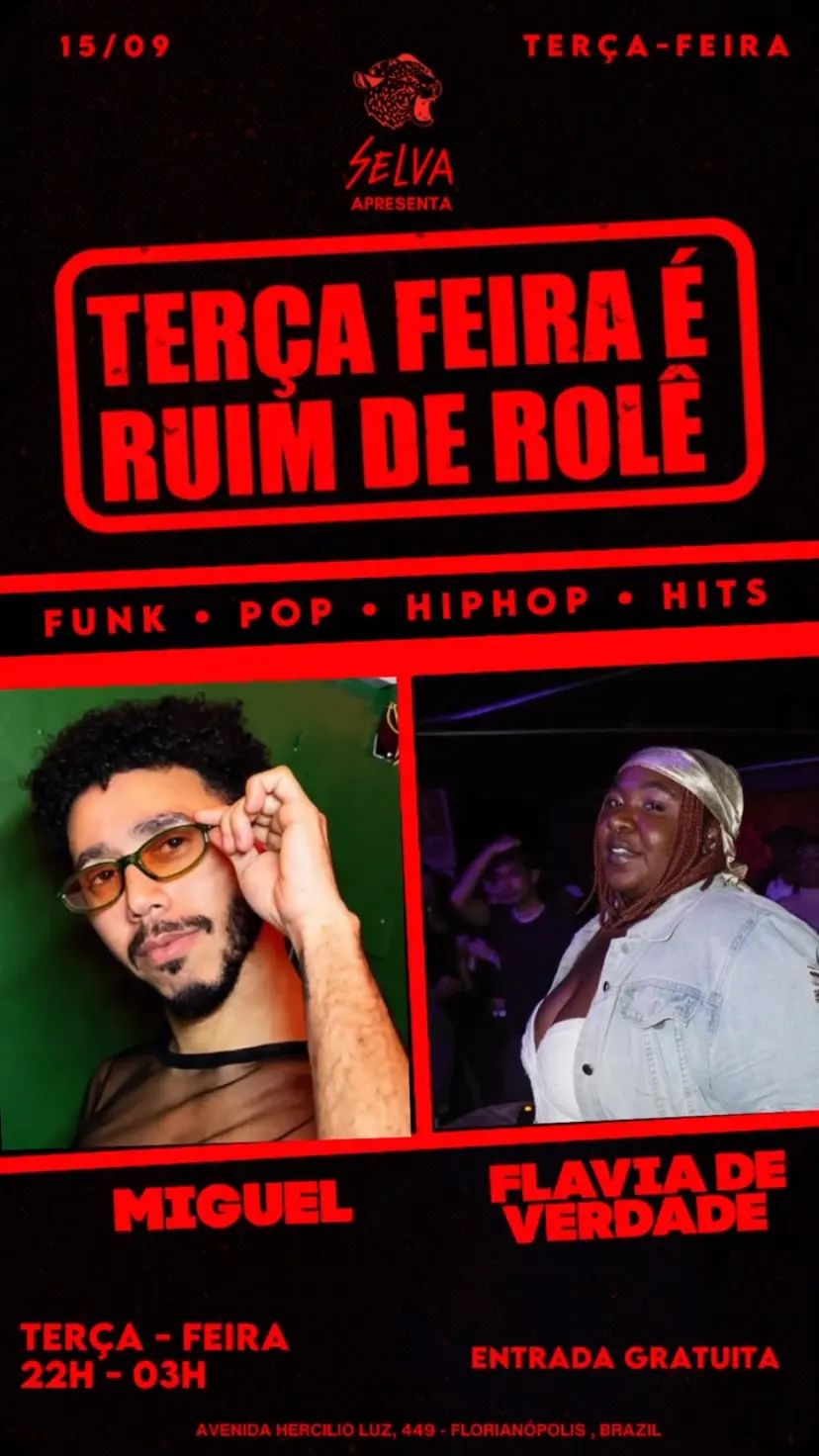 Flyer de Flávia de Verdade e Miguel Carahyba