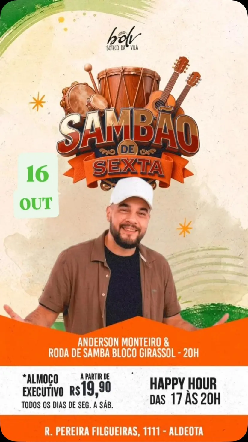 Flyer de Bloco Girassol e Anderson Monteiro
