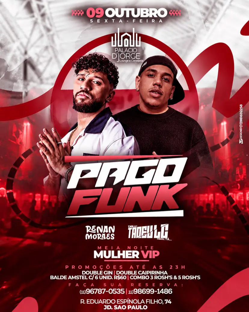 Flyer de Renan Moraes e DJ Tadeu