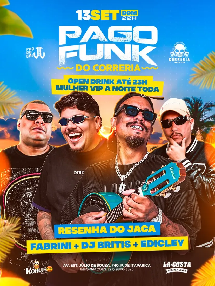 Flyer de RESENHA DO JACA, Fabrini, DJ Brits e Edicley
