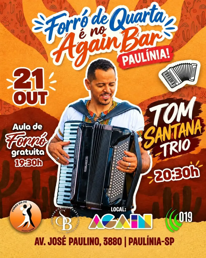 Flyer de Tom Santana Trio