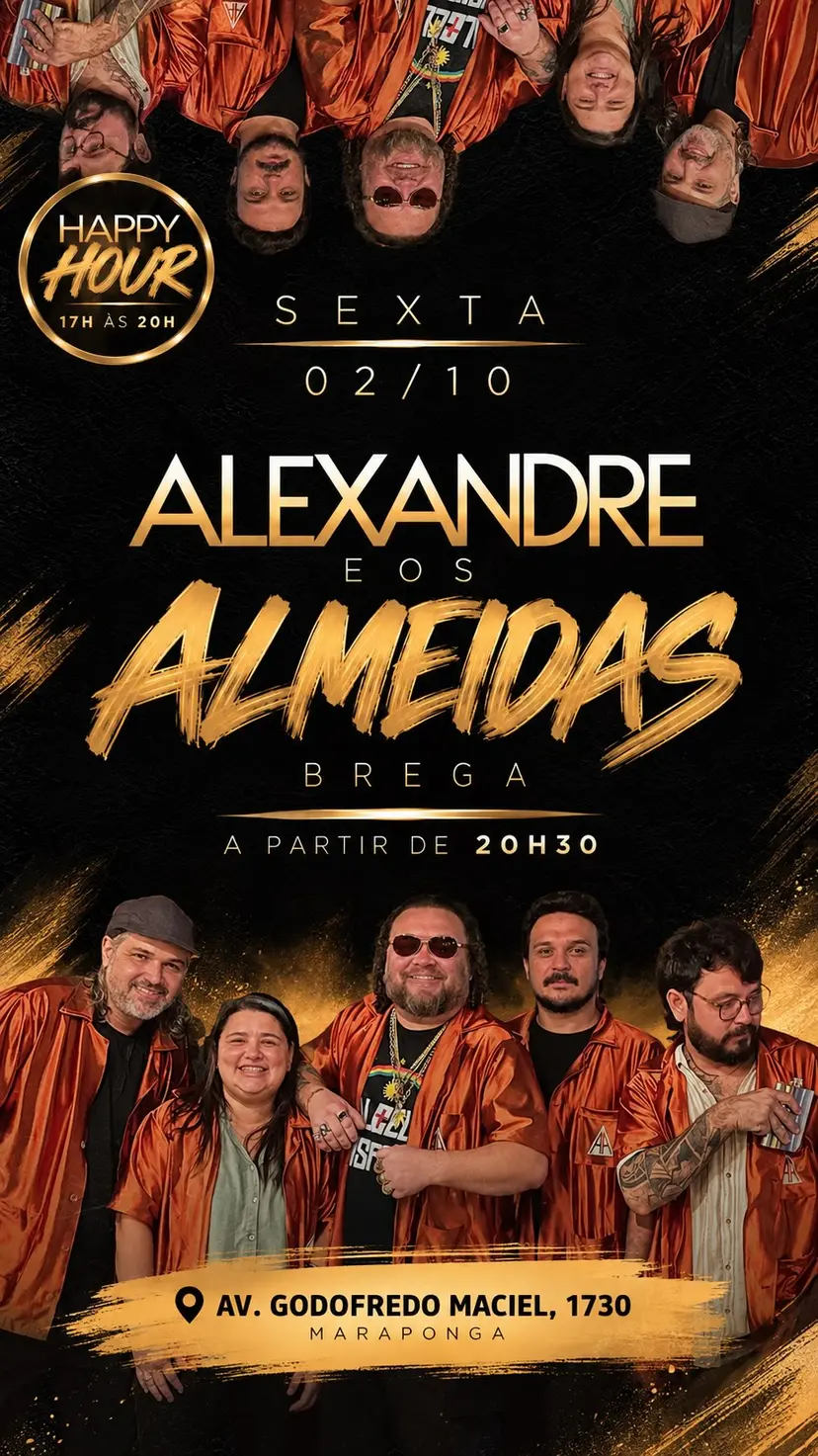 Flyer de Alexandre e Os Almeidas