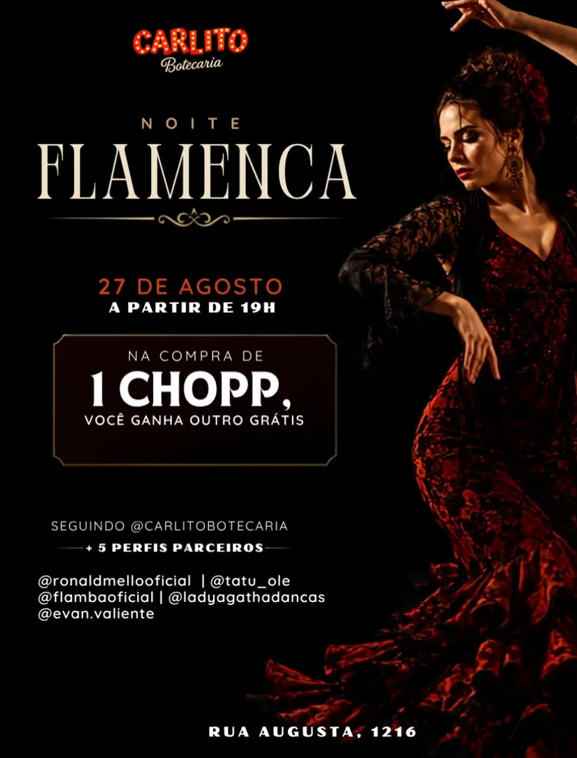 Flyer de Flamba, Ronald Mello, Lady Agatha e mais 3 artistas