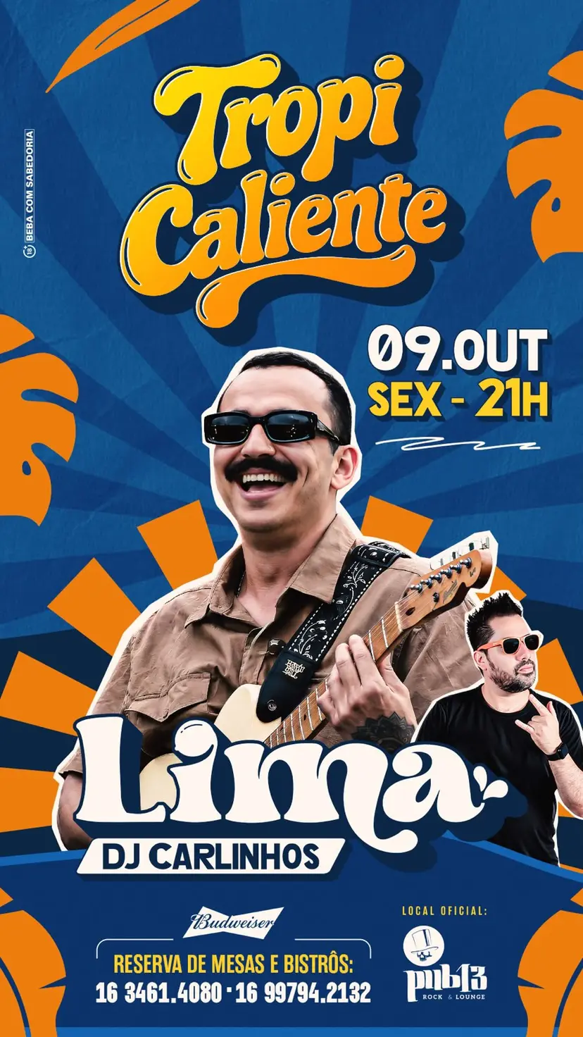 Flyer de Lima e DJ Carlinhos