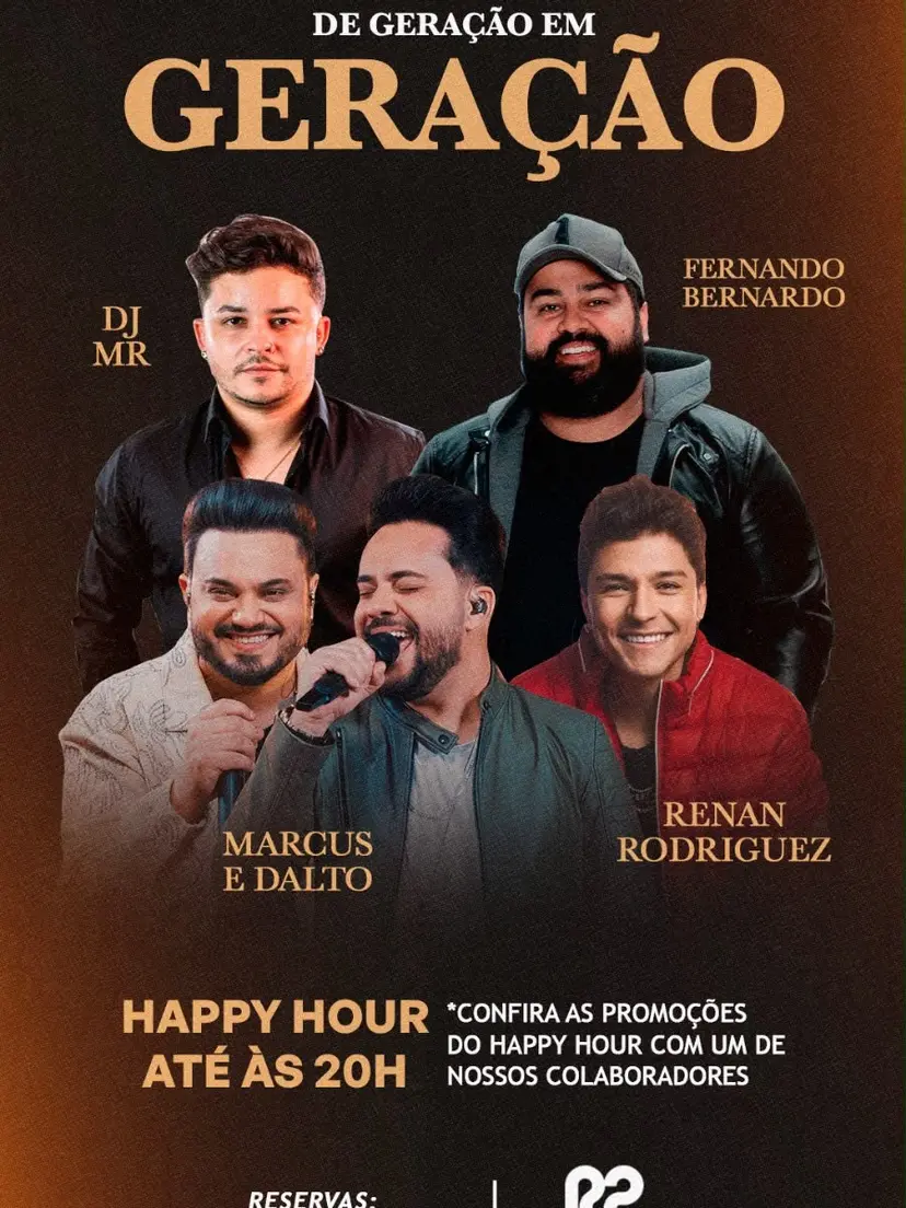 Flyer de Marcus e Dalto, Renan Rodriguez e mais 2 artistas