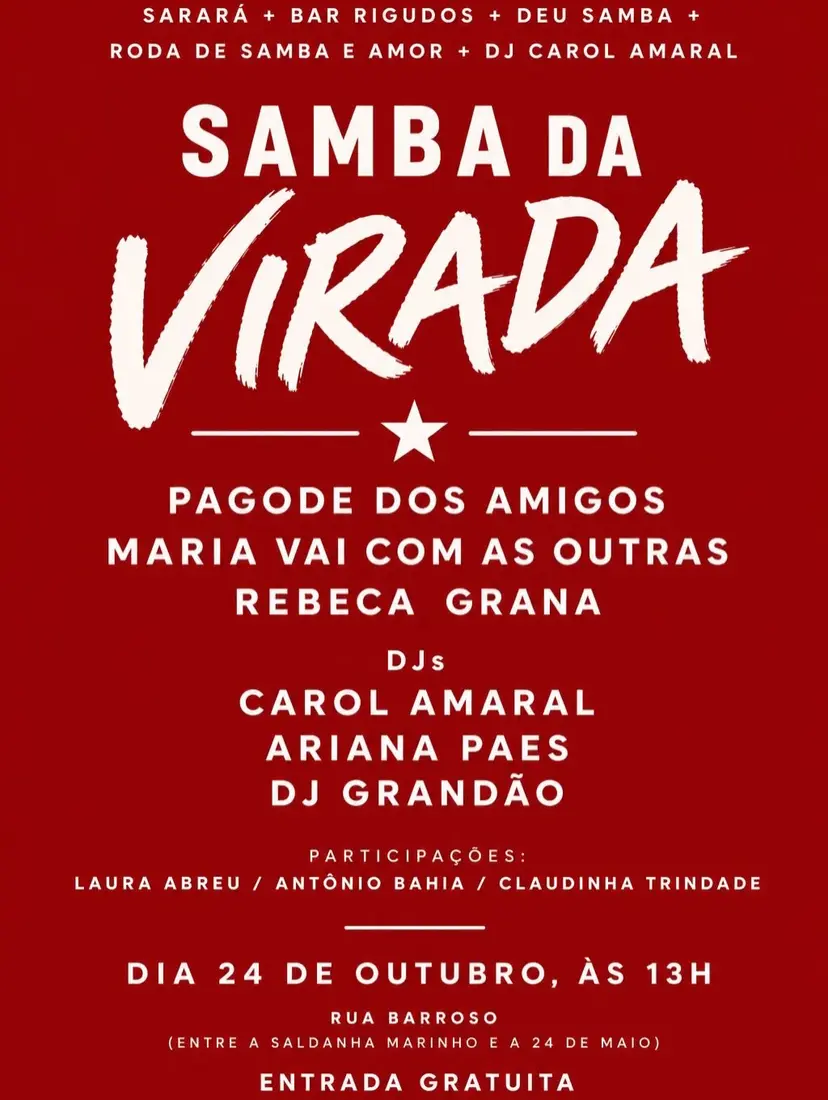 Flyer de Pagode dos Amigos, Carol Amaral e mais 7 artistas
