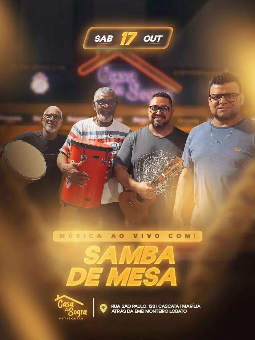 Flyer de Samba de Mesa