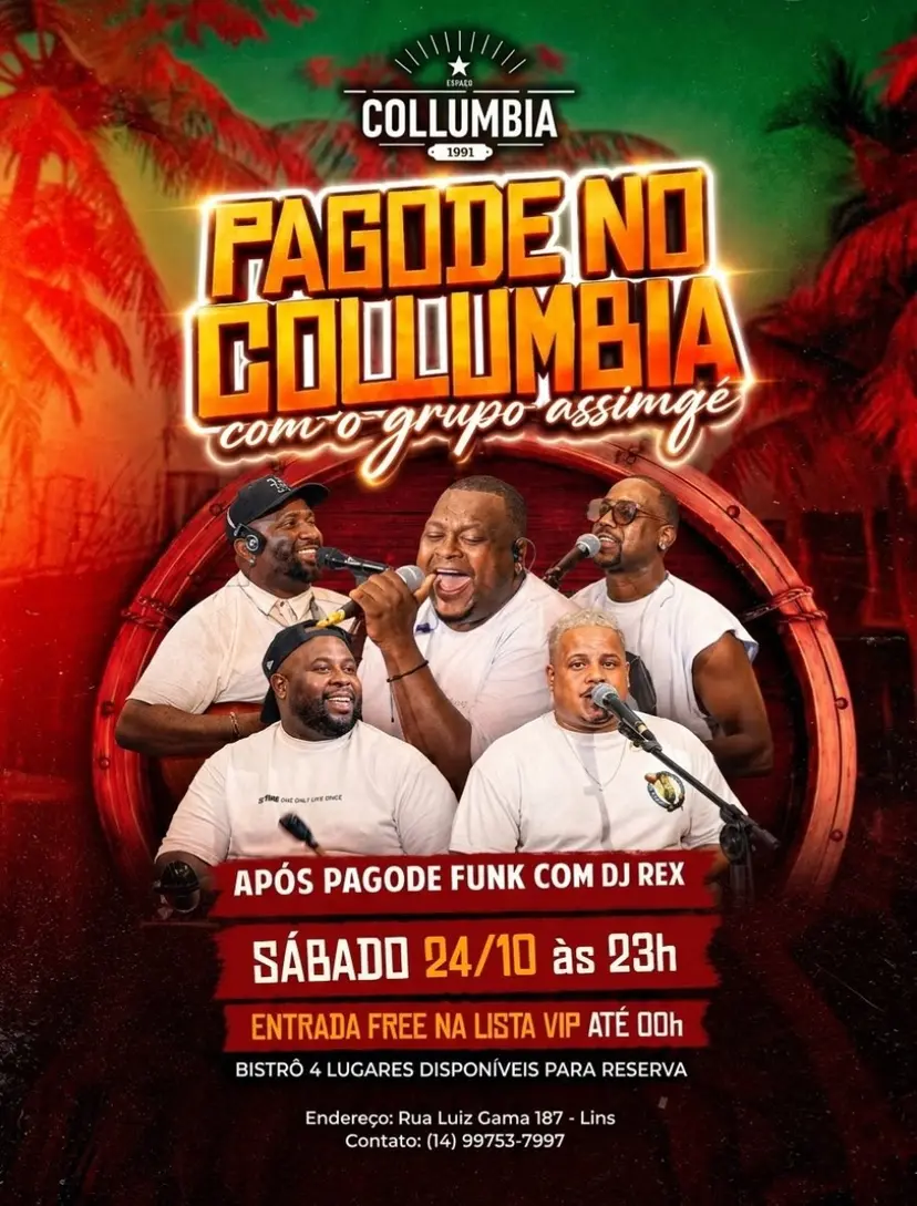 Flyer de Rex e Grupo Assimqe