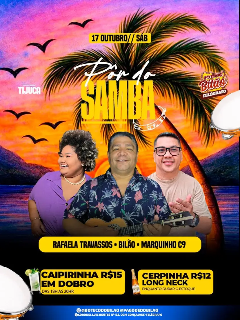 Flyer de Rafaela Travassos, Marquinho C9 e Bilão