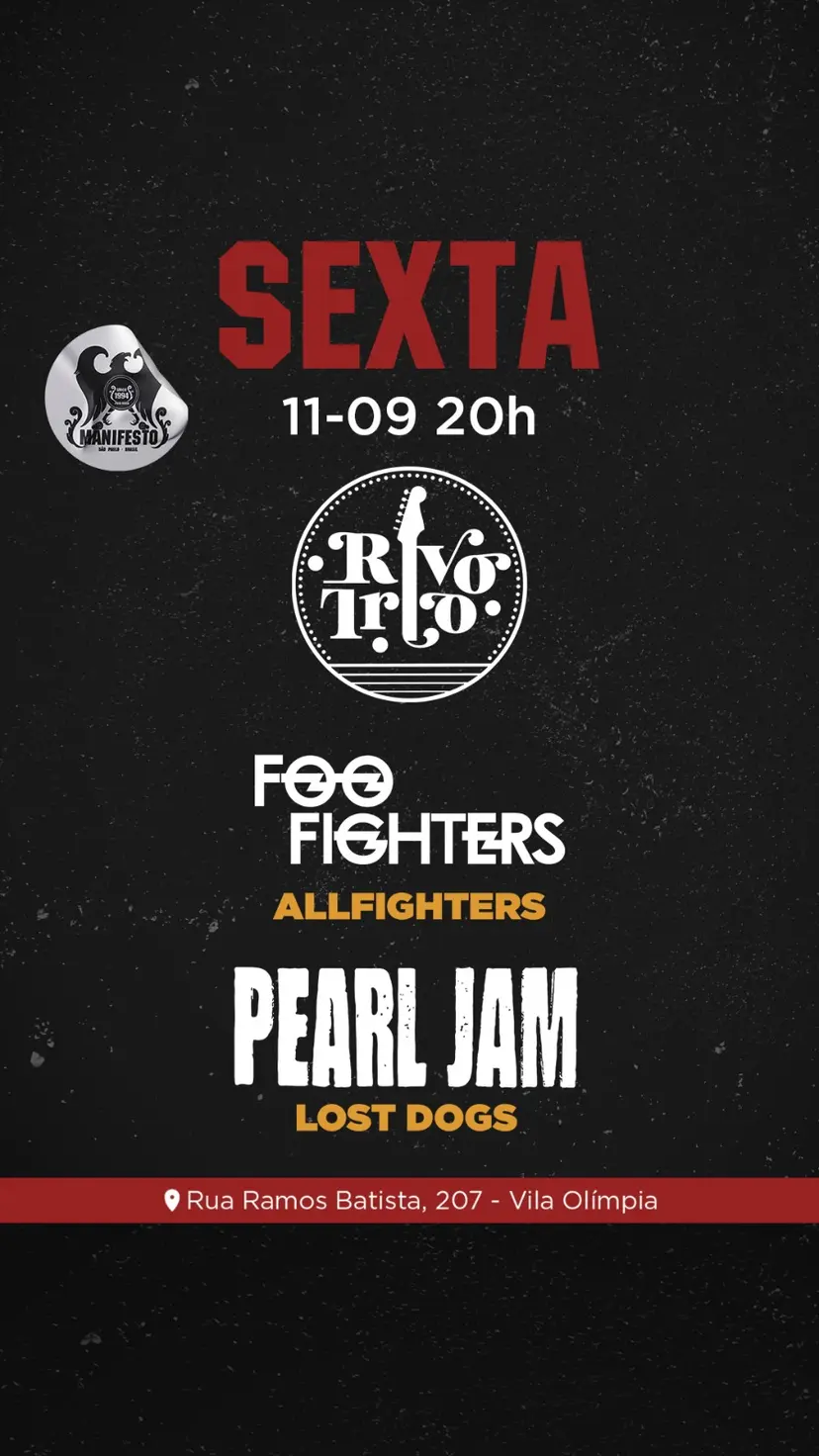 Flyer de All Fighters, Lost Dogs, Rivotrio e Rivotrio