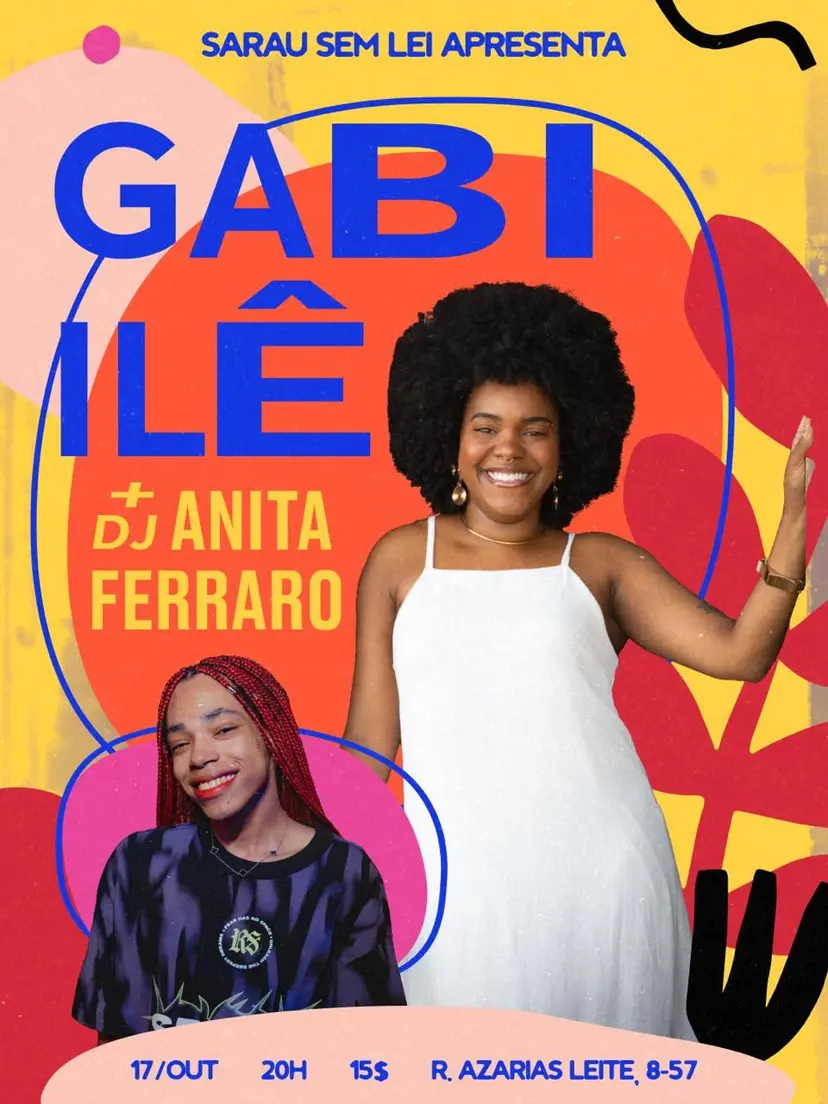 Flyer de Anita Ferraro e Gabi Ilê