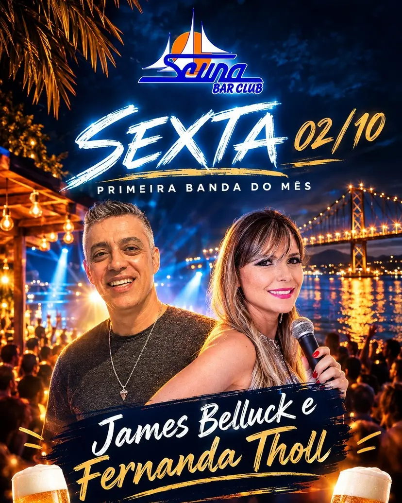 Flyer de James Belluck e Fernanda Tholl