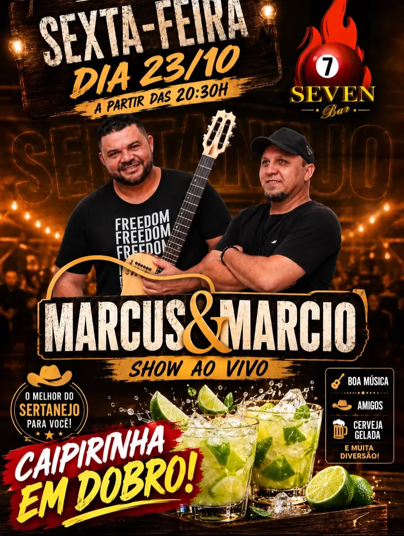 Flyer de Marcio Lima, Marcus e Marcio